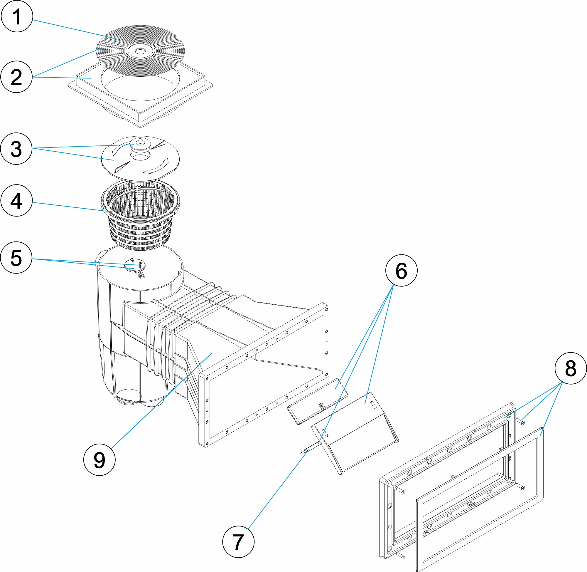 SKIMMER 15L PH B.ANCHA T. CUADRADA BARACUDA