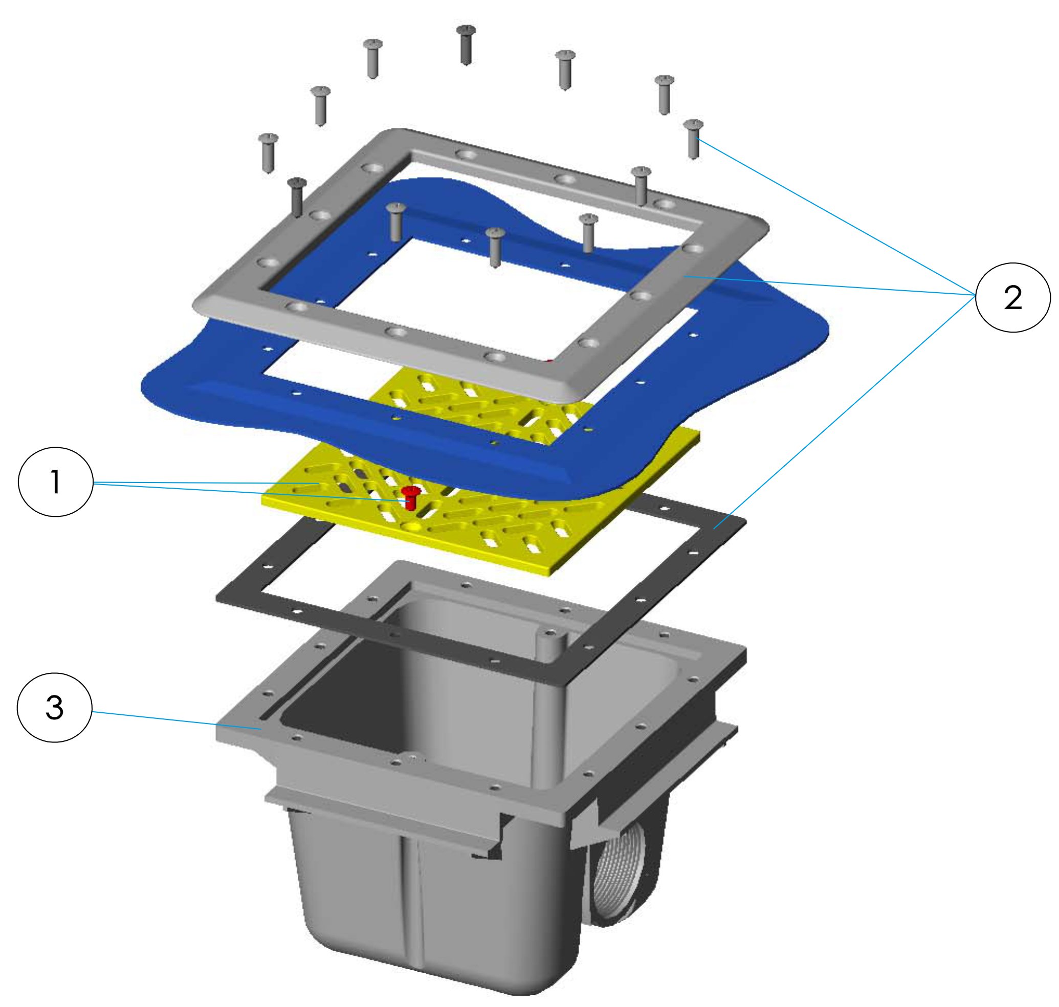 SUMIDERO CUADRADO 210X210 PP. SAL. LAT. 2