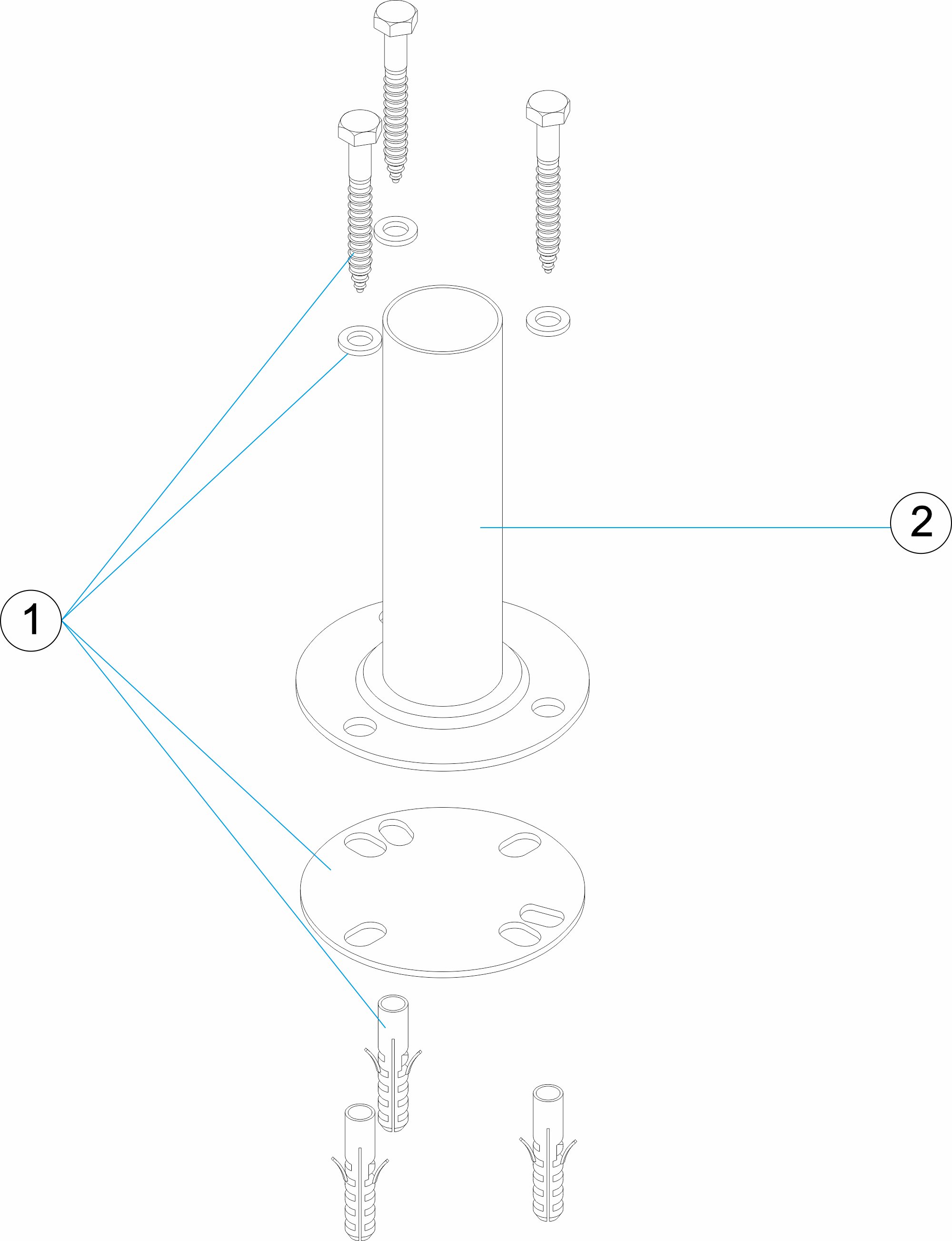 ANCLAJE DESMONTABLE CON PLETINA AISI-316