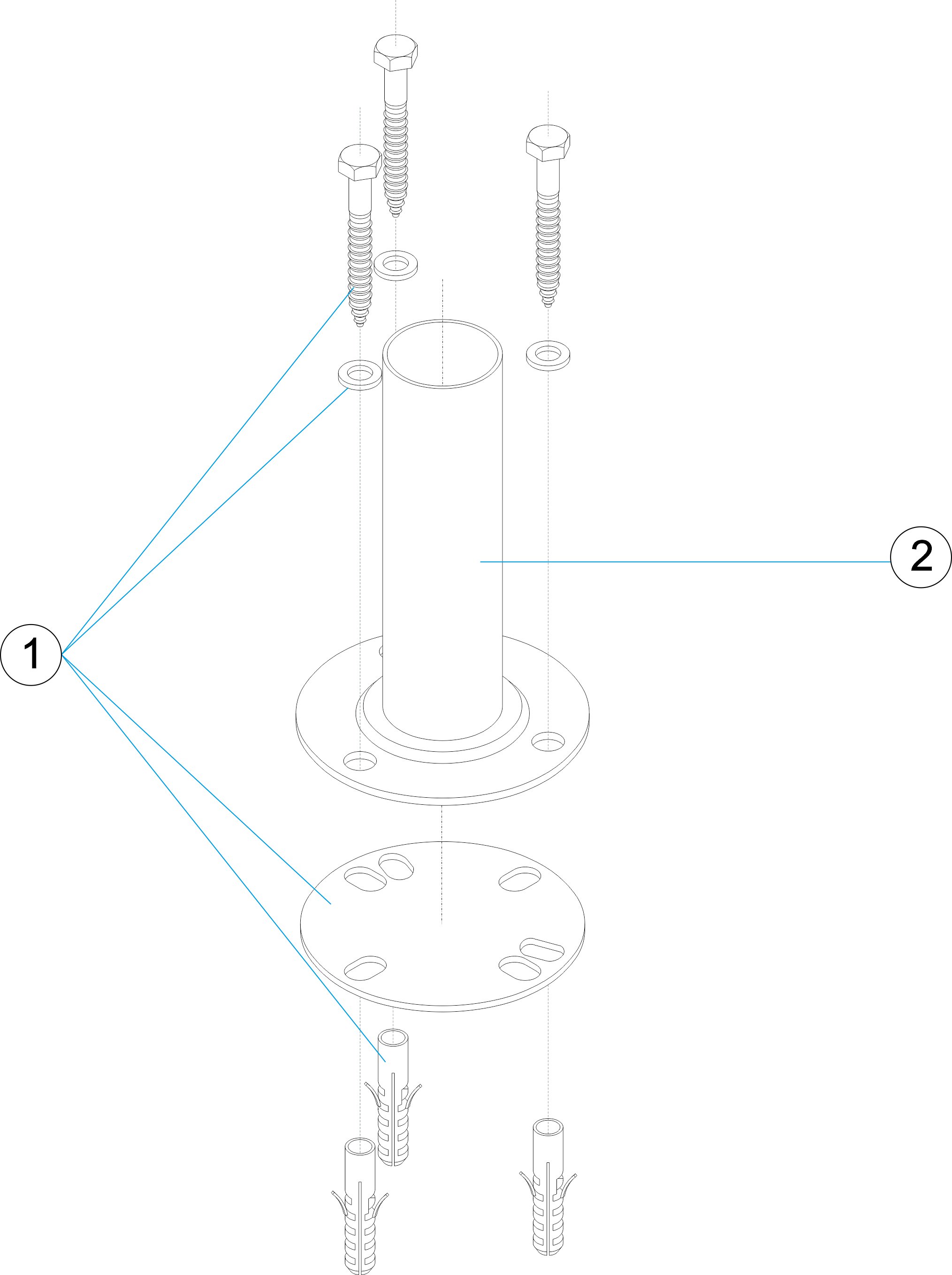 ANCLAJE DESMONTABLE CON PLETINA AISI-304