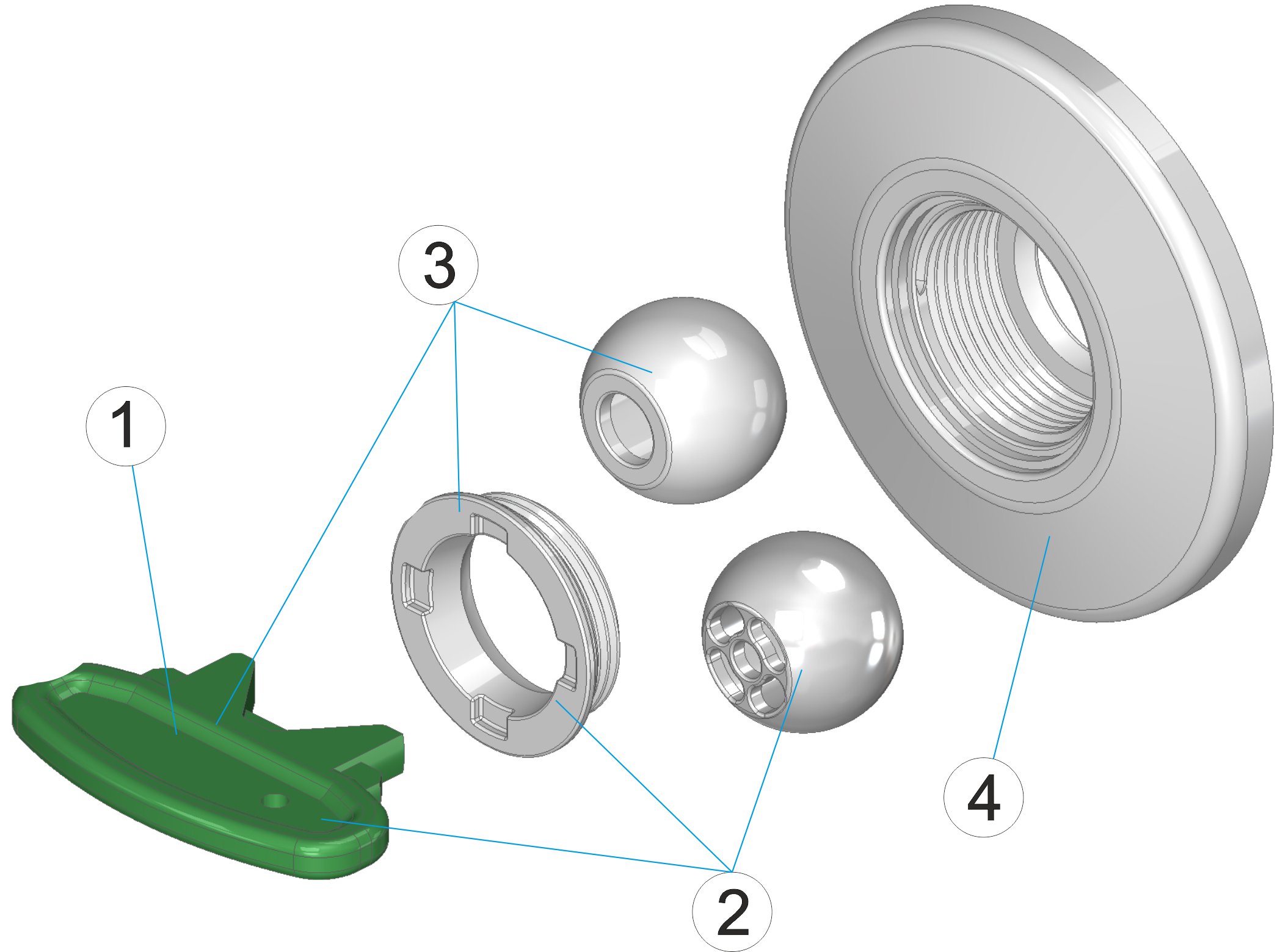 BOQUILLA IMPULSION GRIS INTERCAMBIABLE PLASTICO-INOX