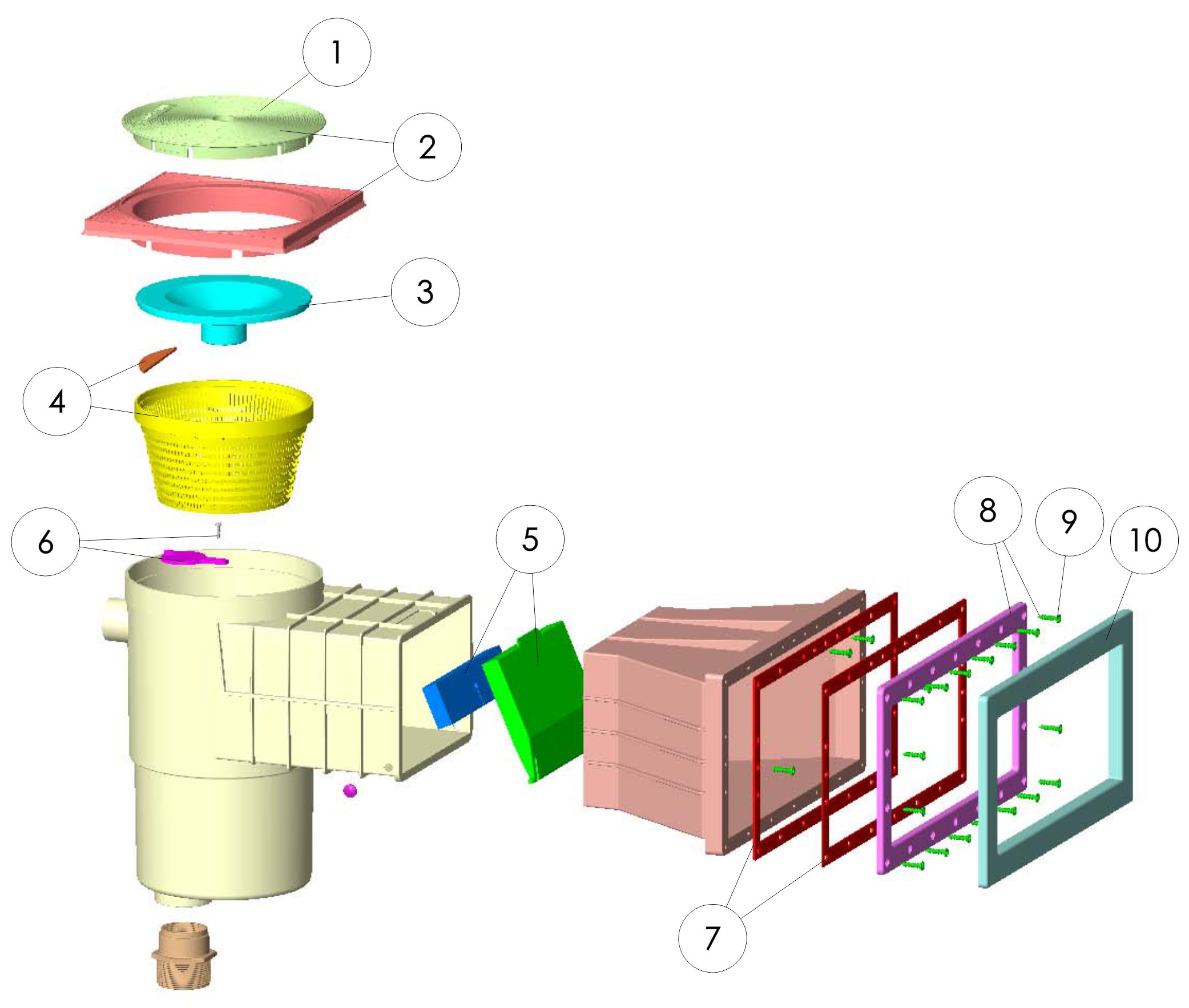 SKIMMER HYDROSWIM BOCA AMPLIACION PISCINA PREFABRICADA LINER TAPA CUADRADA