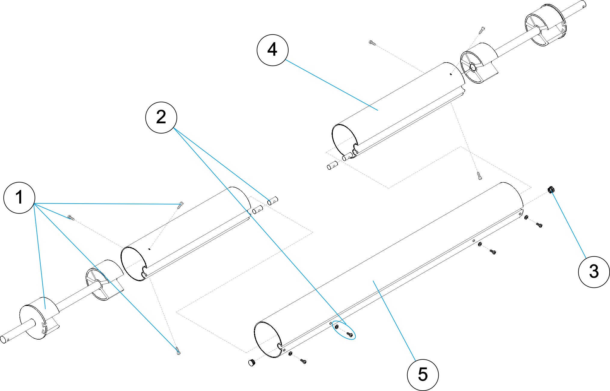 TUBO ENROLLADOR TELESCOPICO L= 4,5-5,5  L= 5-6,6 METROS