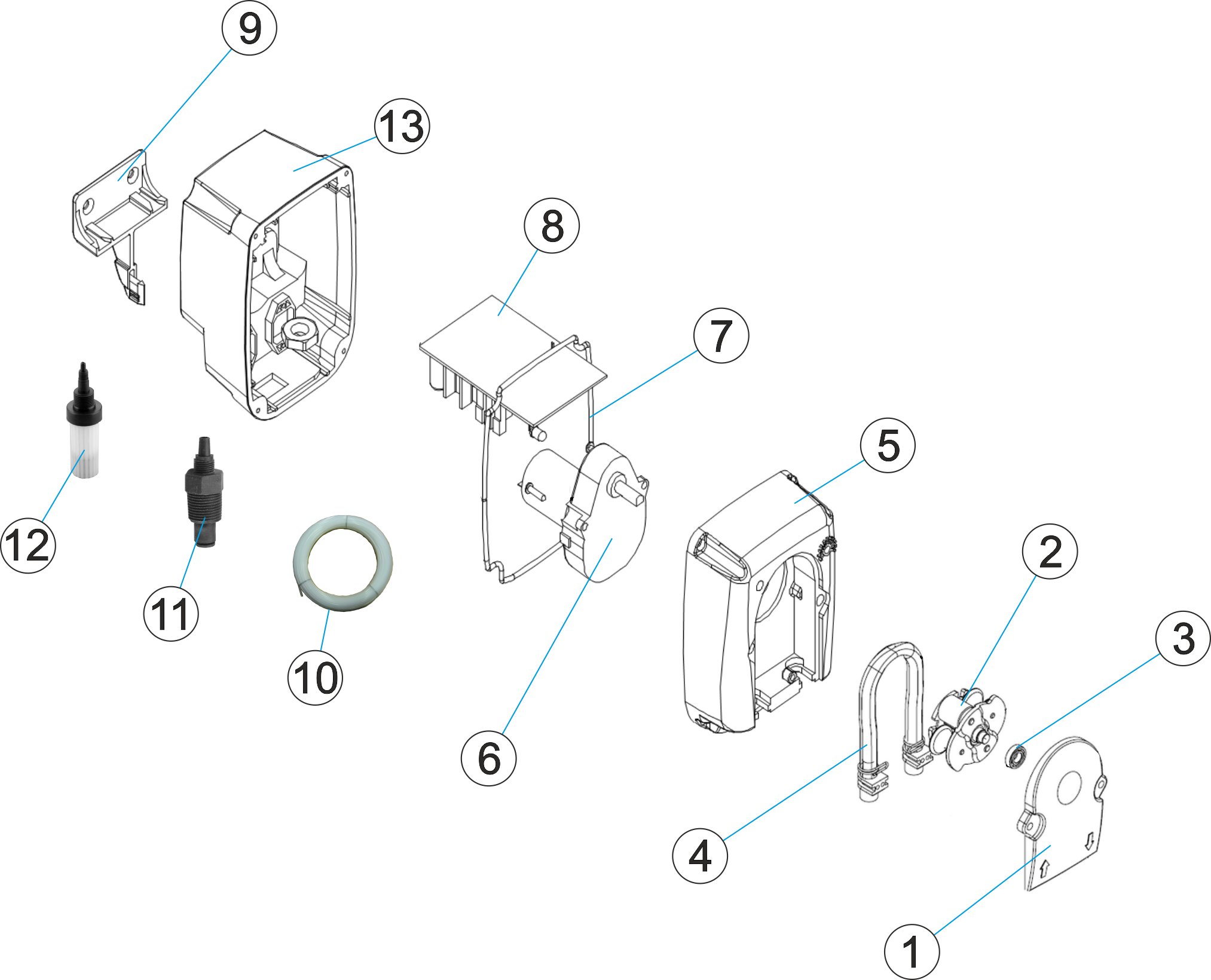 BOMBA PERISTALTICA 1L/H-3BAR, 6L/H-1BAR