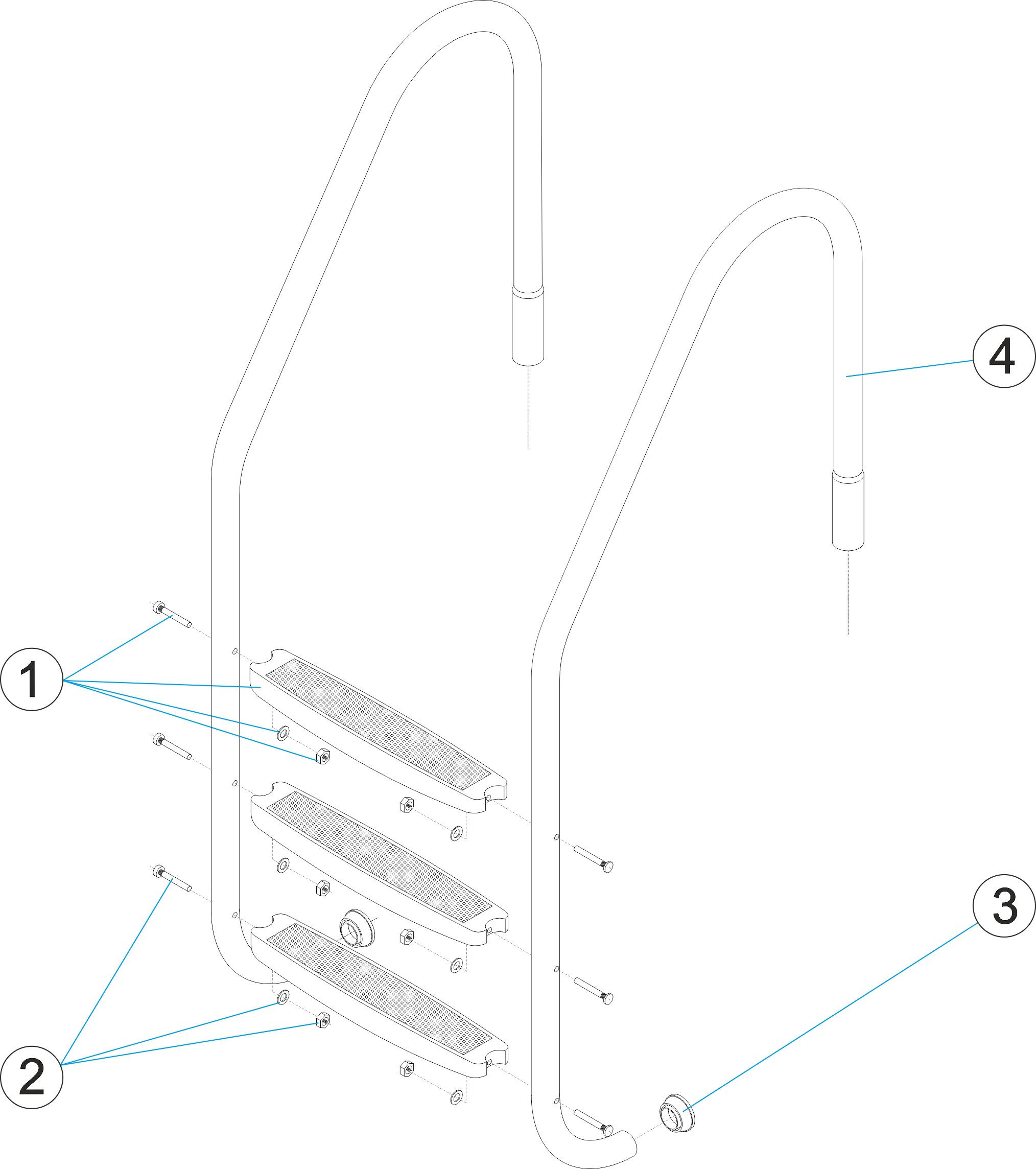 ESCALERA STANDARD 2-3-4-5- PELDAÑOS PLASTICO USA