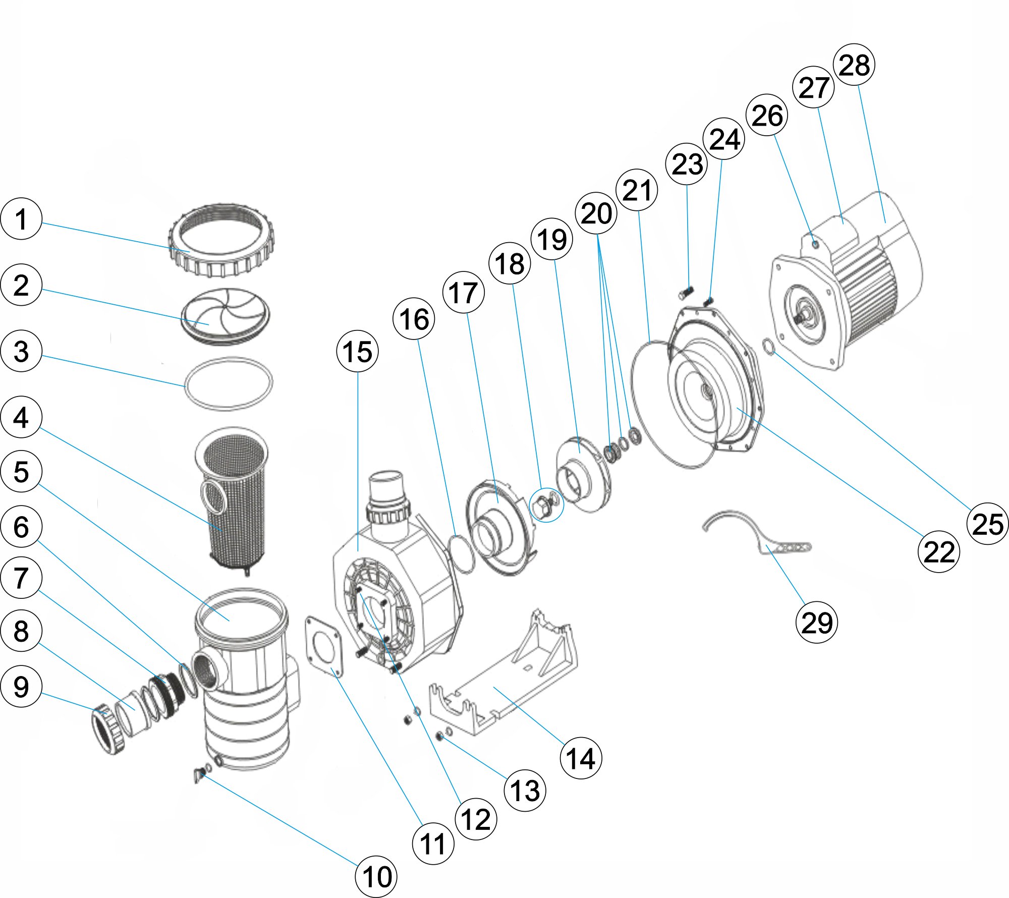 POOL PUMP. HL-150 1100W H-MAX:17M TRIFAZ
