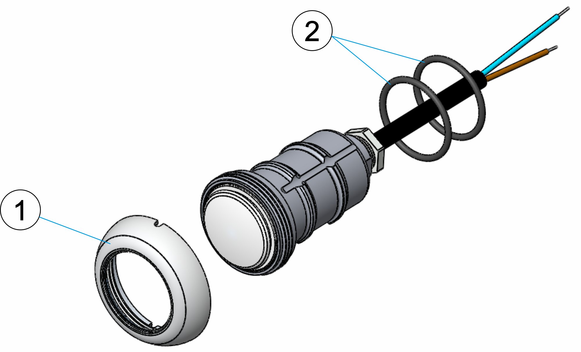 PROYECTOR LEDS NIQUELADO BLANCO-INOX PARA SPAS