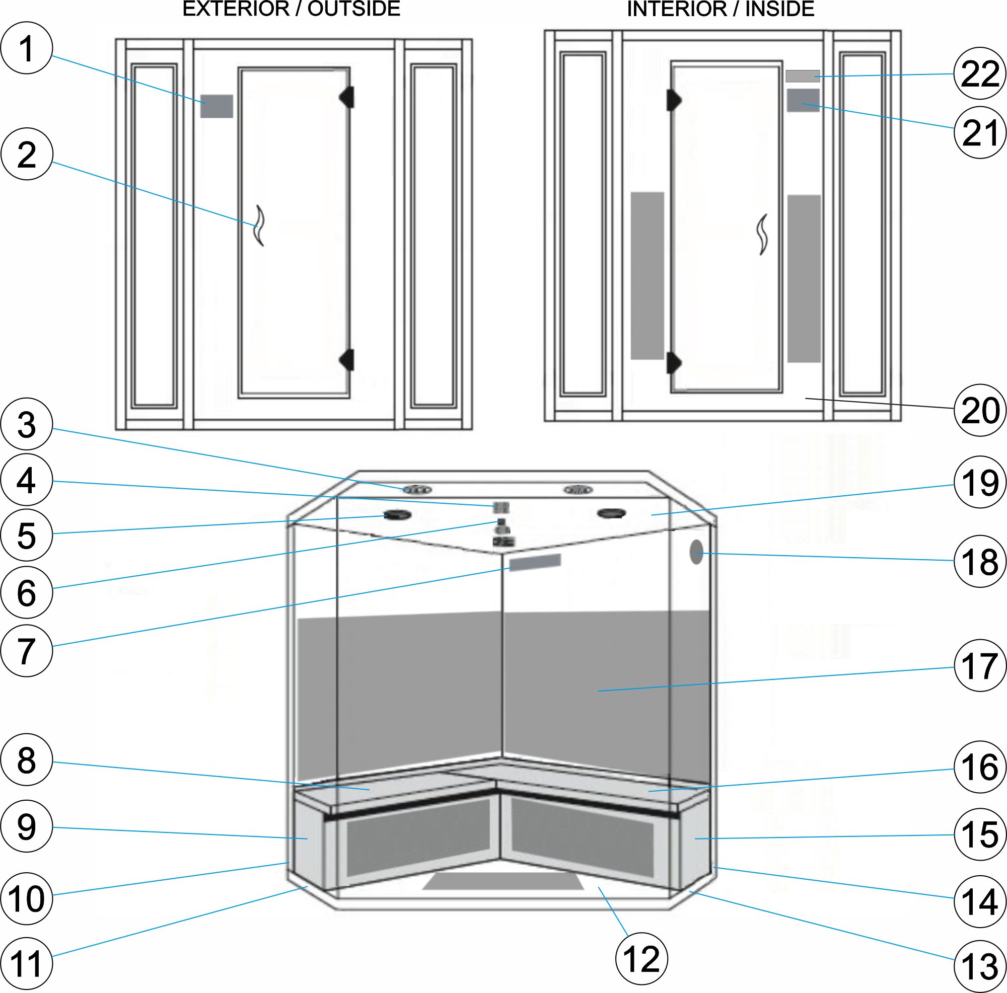 CP3C SAUNA INF3/4P.1,5X1,5X1,9