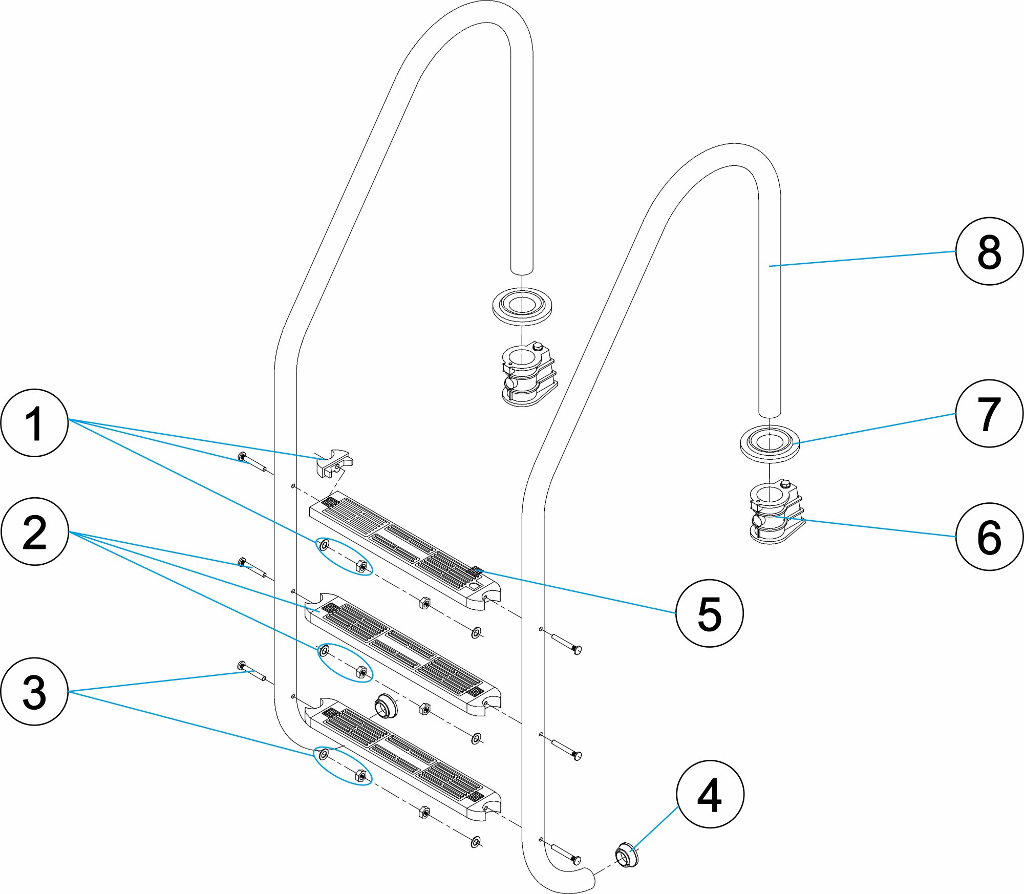 ESCALERA STANDARD BASIC 2-3-4-5 PELDAÑOS AISI-304