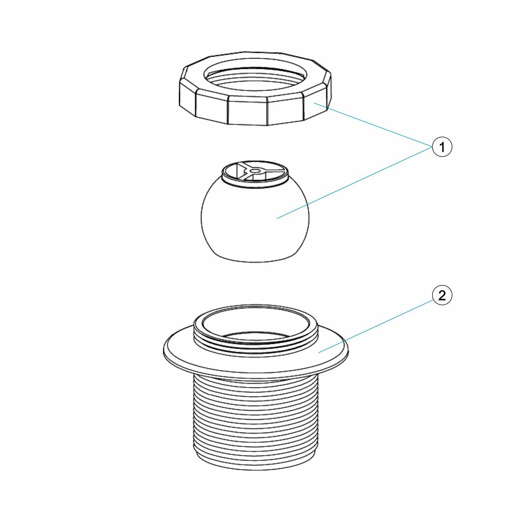 BOQUILLA IMPULSION REGULABLE PISCINA HORMIGON