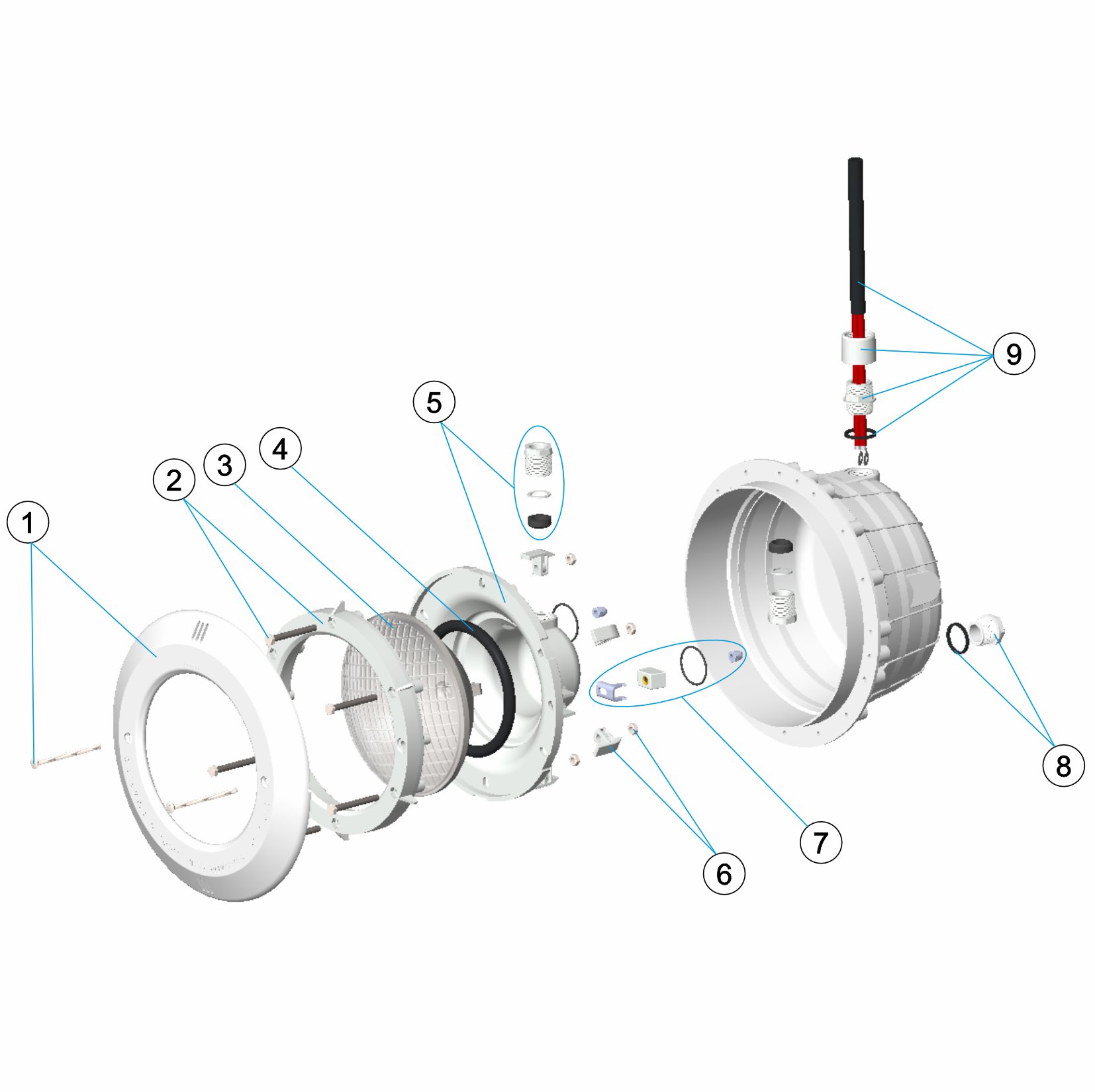 PROYECTOR STANDARD BLANCO PISCINA HORMIGON