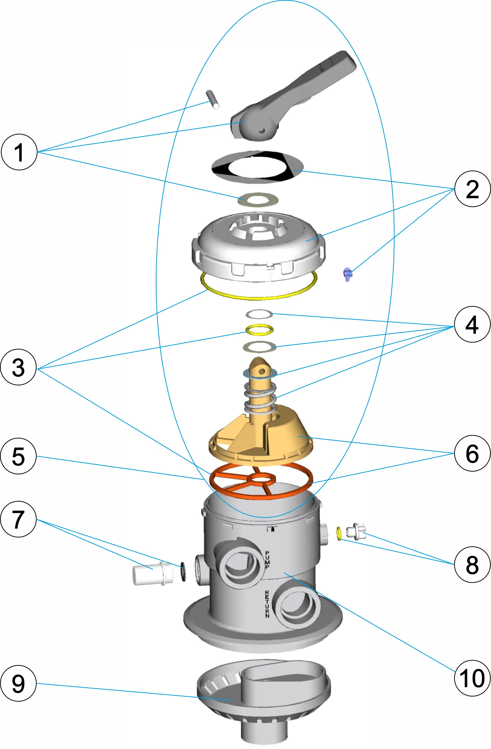VALVULA SELECTORA 1 ½” TOP
