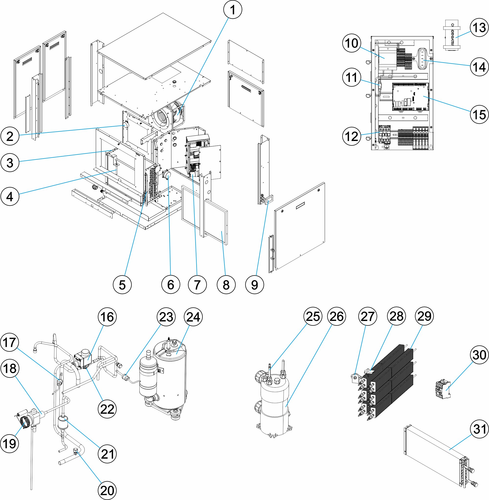 DF2 05 Mono Through Wall Titanium conden